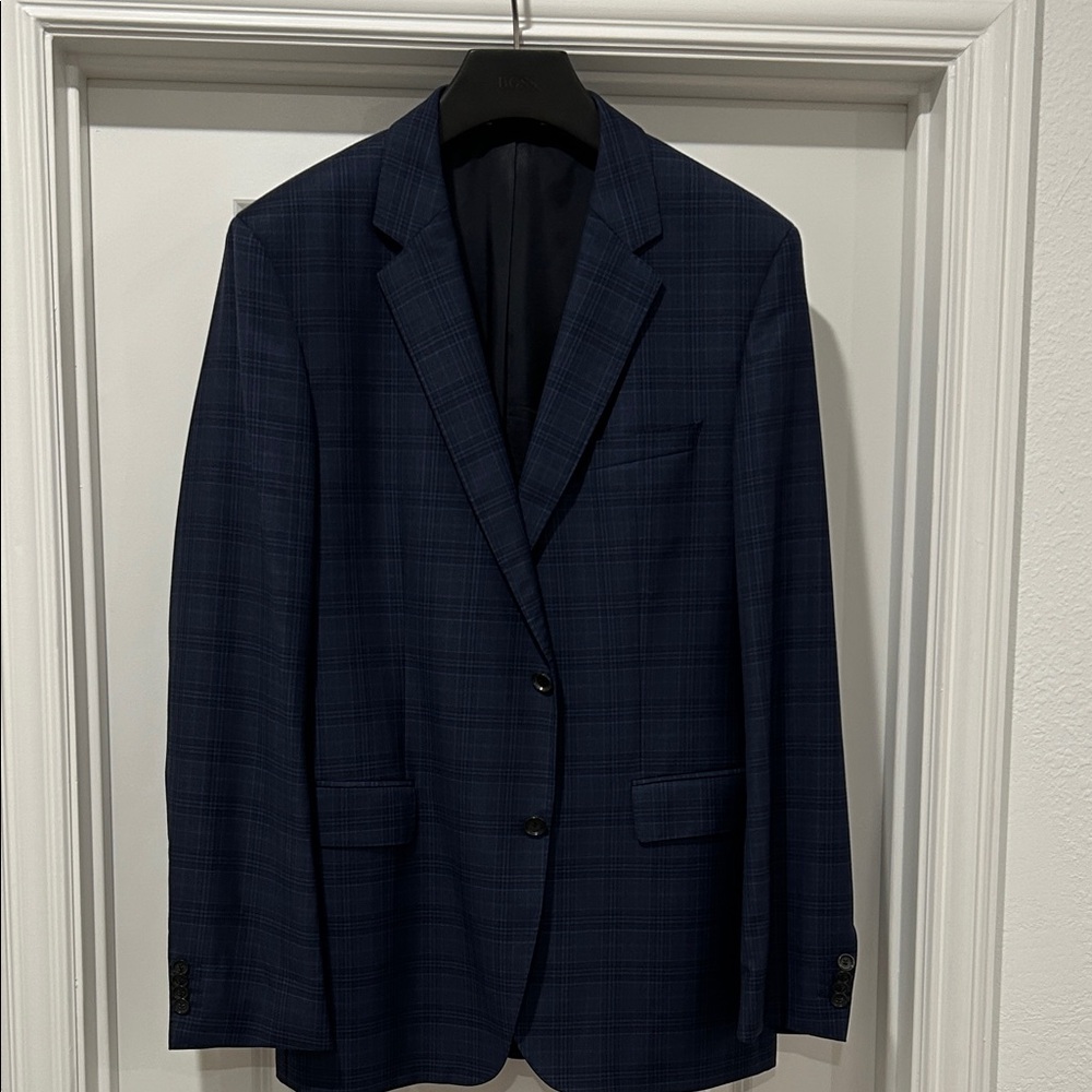 Hugo Boss Navy Checkered Blazer